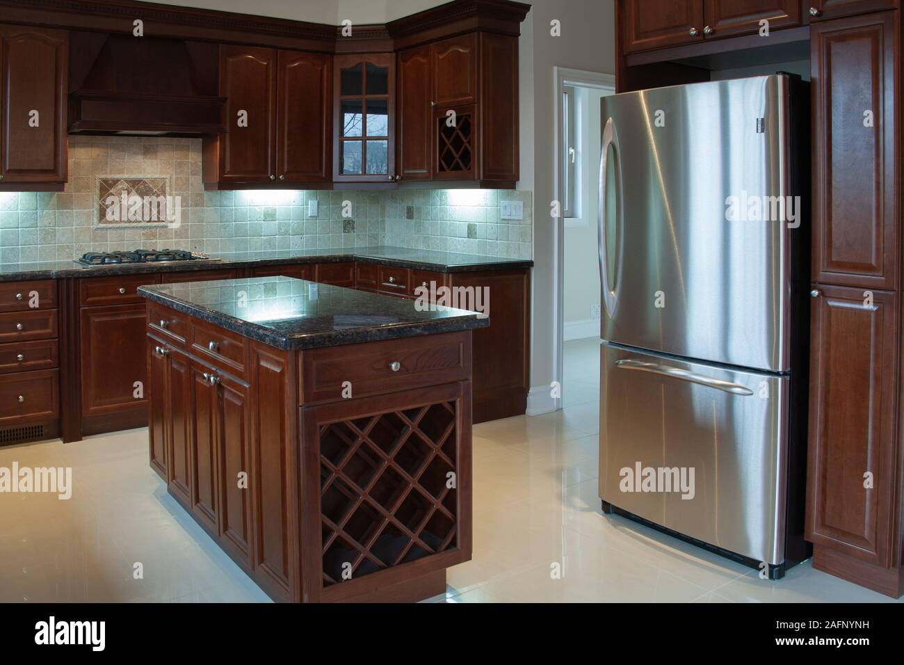 Private house Interior of modern luxury kitchen Stock Photo - Alamy - Luxury Kitchen Private Enclaves