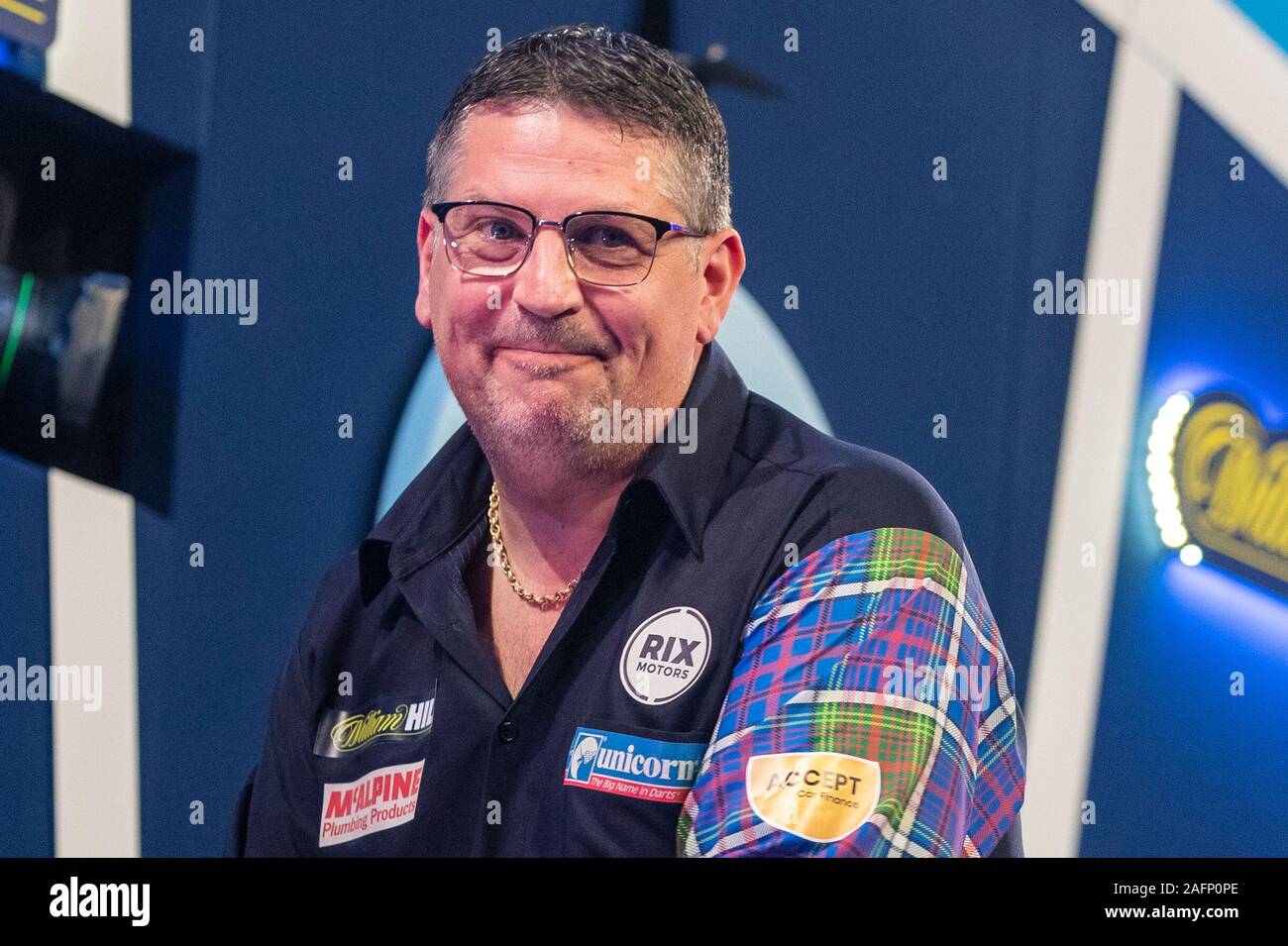 Londen, UK. 16th Dec, 2019. LONDEN, 16-12-2019, Darts player Gary Anderson  celebrating his victory during the William Hill, World Championship Darts,  PDC. Credit: Pro Shots/Alamy Live News Stock Photo - Alamy