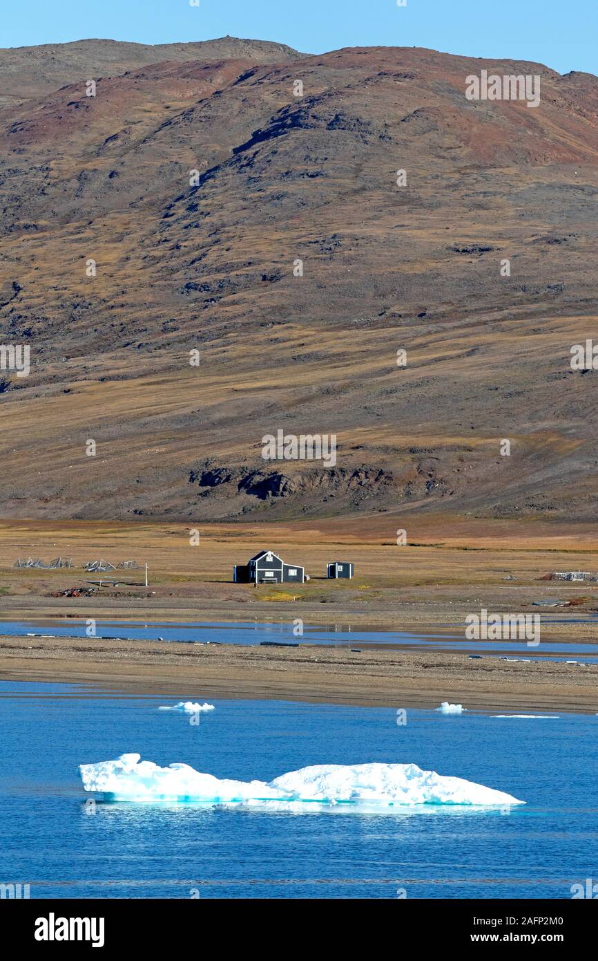 Former radio relay station at Myggbukta, Northeast Greenland National Park Stock Photo