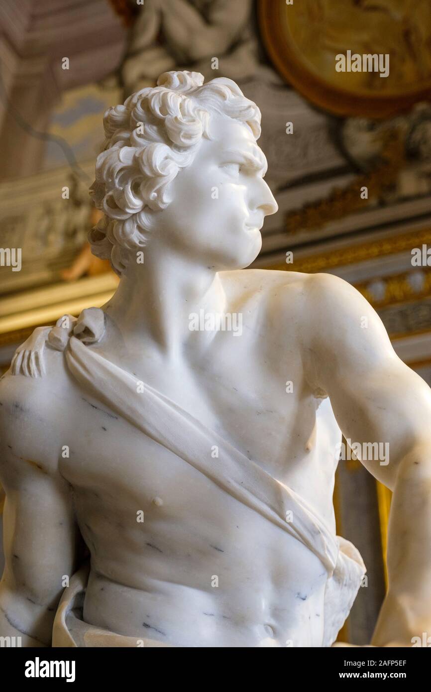 Detail of sculpture of David, Gian Lorenzo Bernini, Galleria