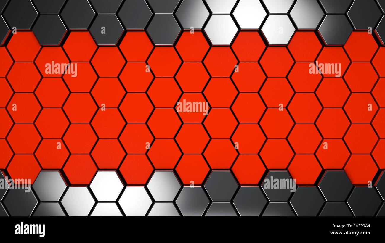 orange and metal 3d hexagons background, 3d render Stock Photo - Alamy