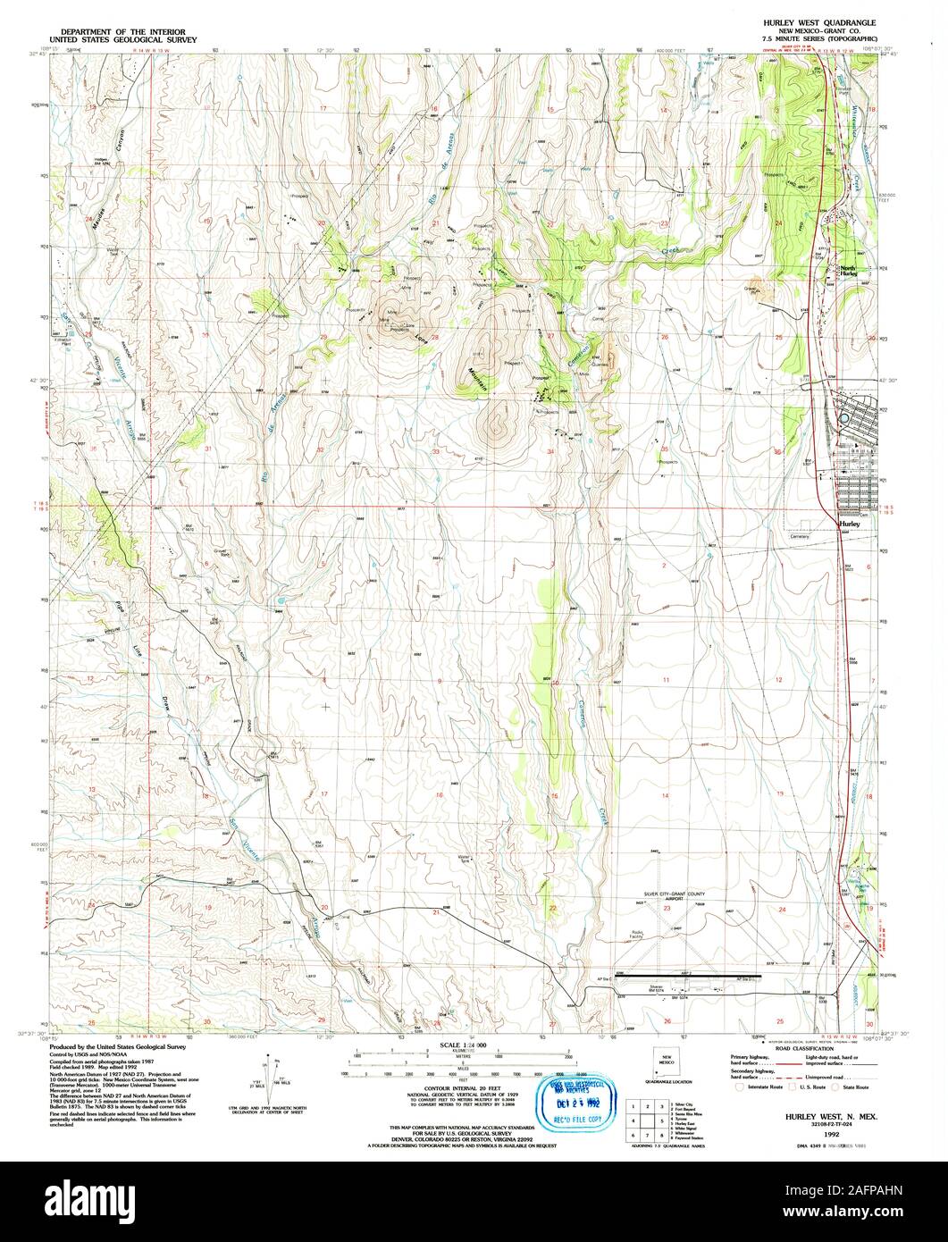 Map of hurley new mexico hires stock photography and images Alamy
