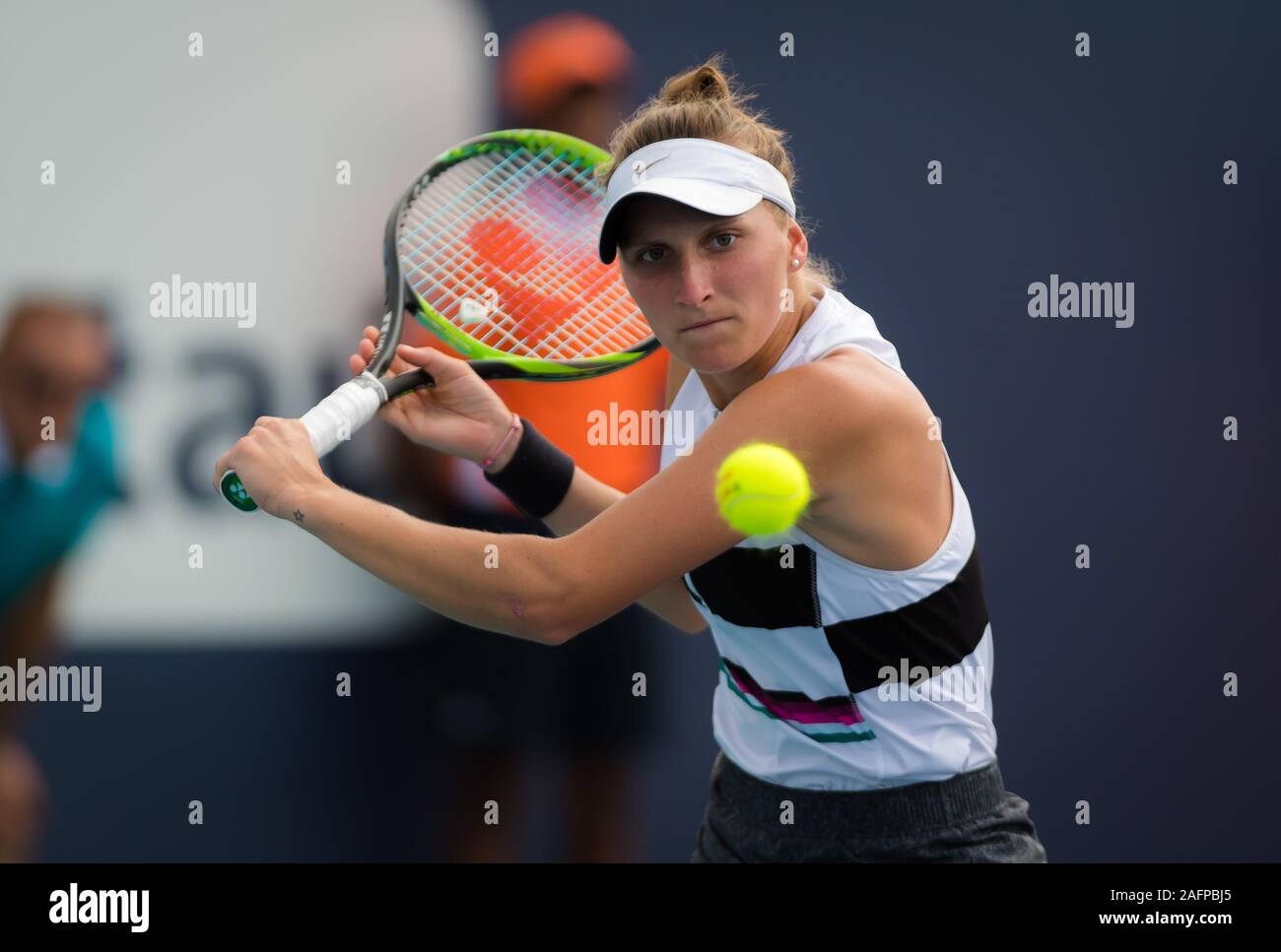 Marketa Vondrousova of the Czech Republic in action during her third ...