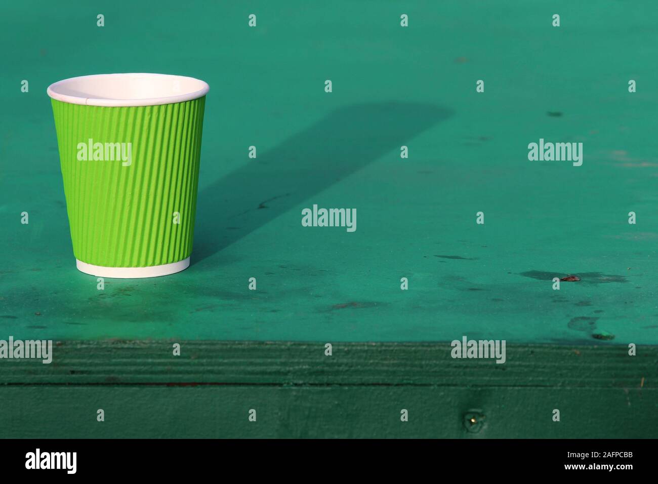 Recyclable Green Paper Cup Stock Photo