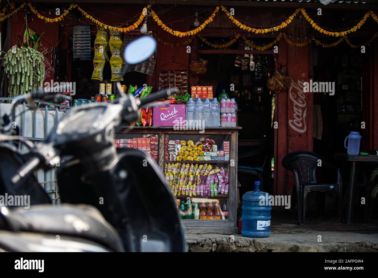 Typical Convenience Store in Nepal Stock Photo