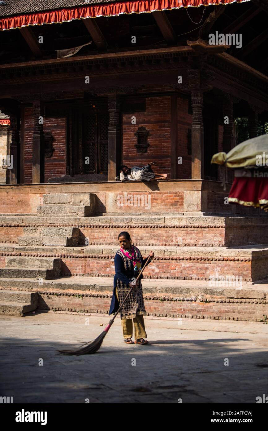 Temple downtime in Kathmandu Nepal Stock Photo
