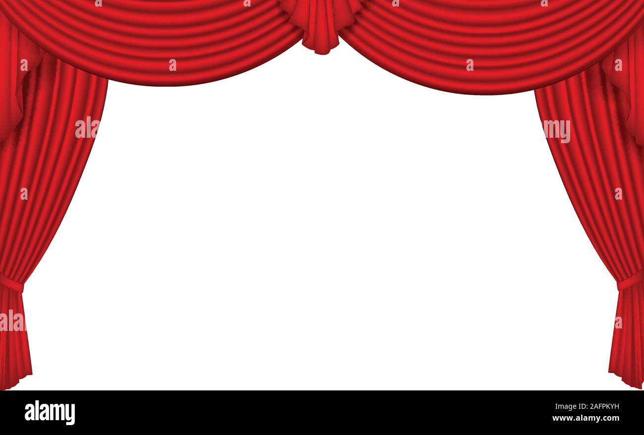 Red silk curtain Stock Vector