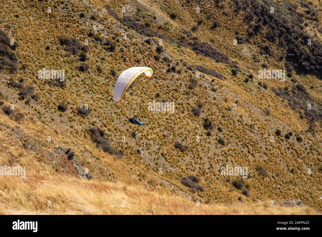 Paragliding in New Zealand Stock Photo
