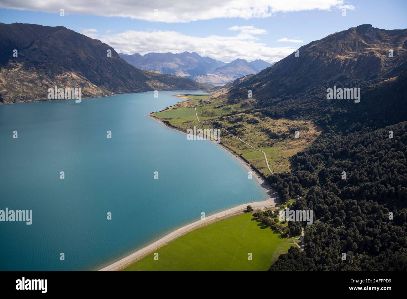 View of Lake Hawea, New Zealand Stock Photo