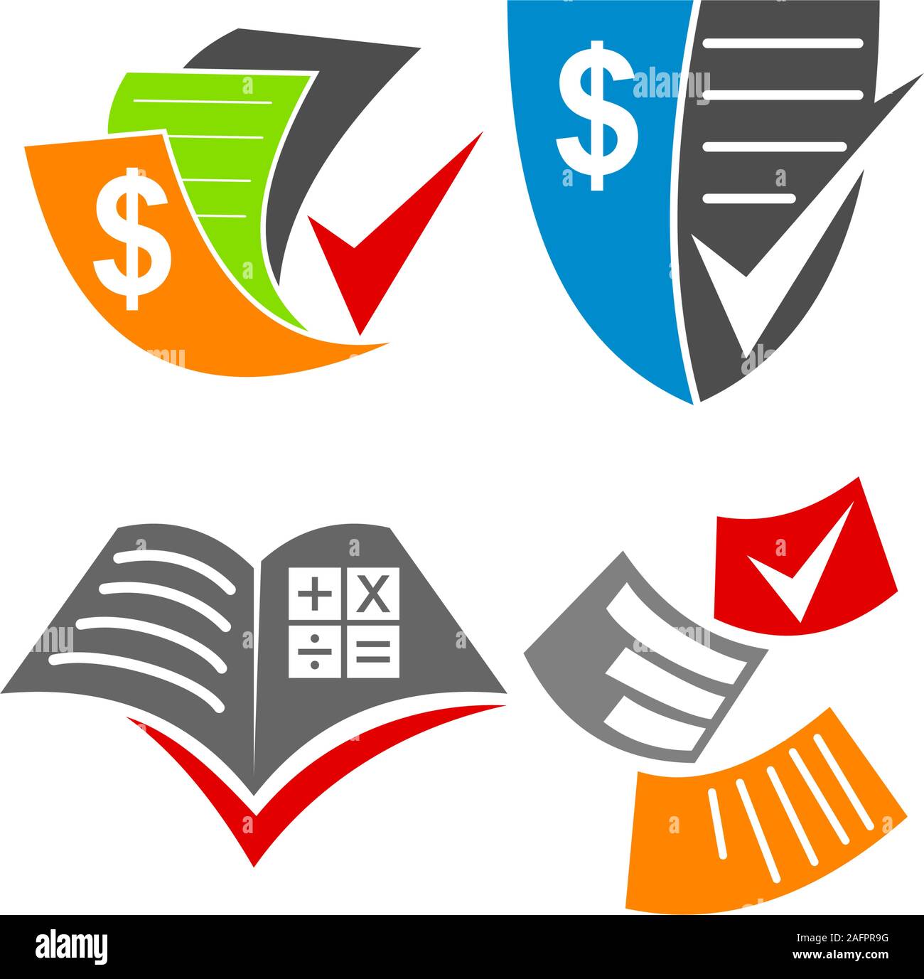 Bookkeeping Accounting logo design template vector set Stock Vector