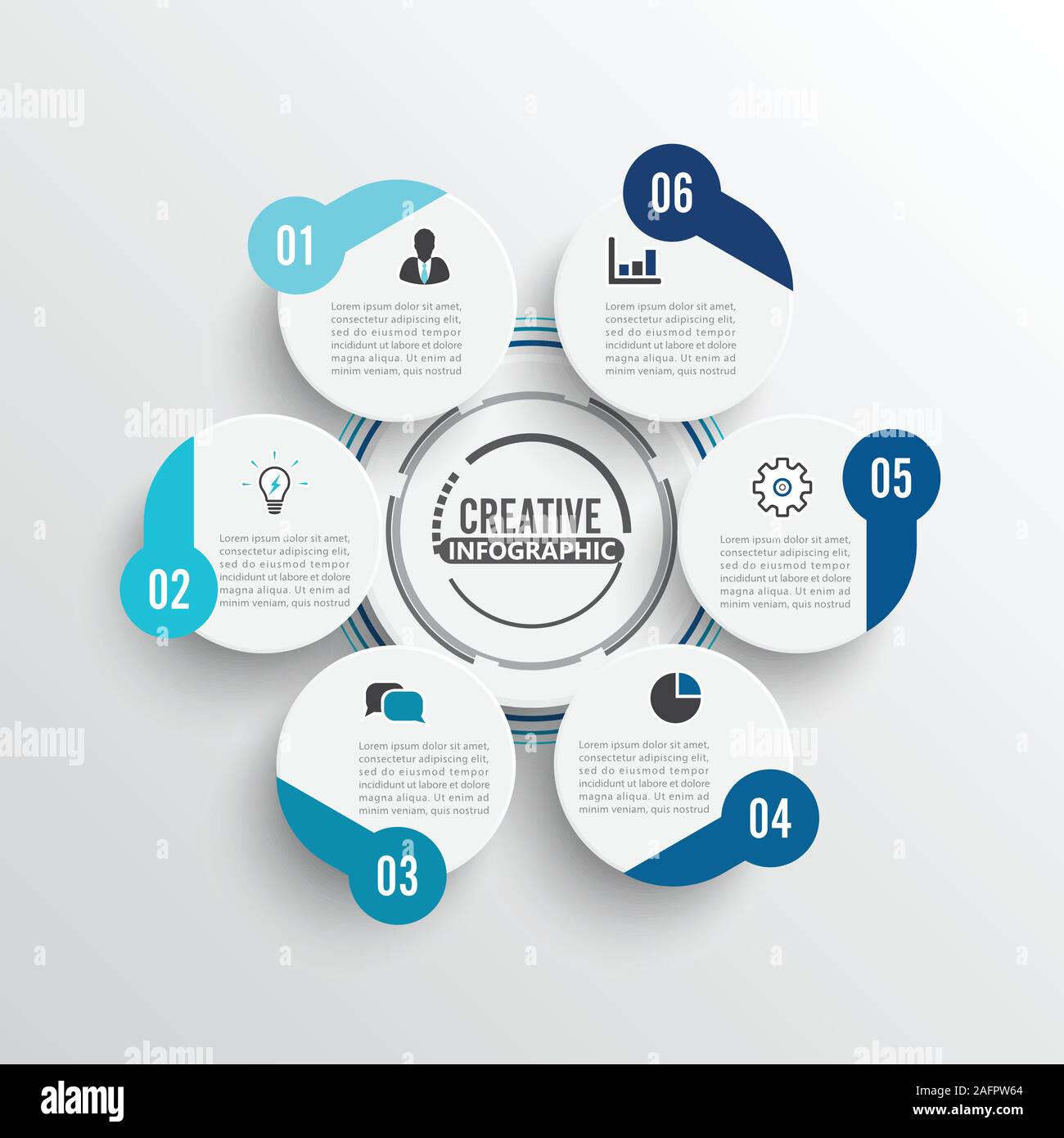 Vector illustration infographics 6 options. Template for brochure ...