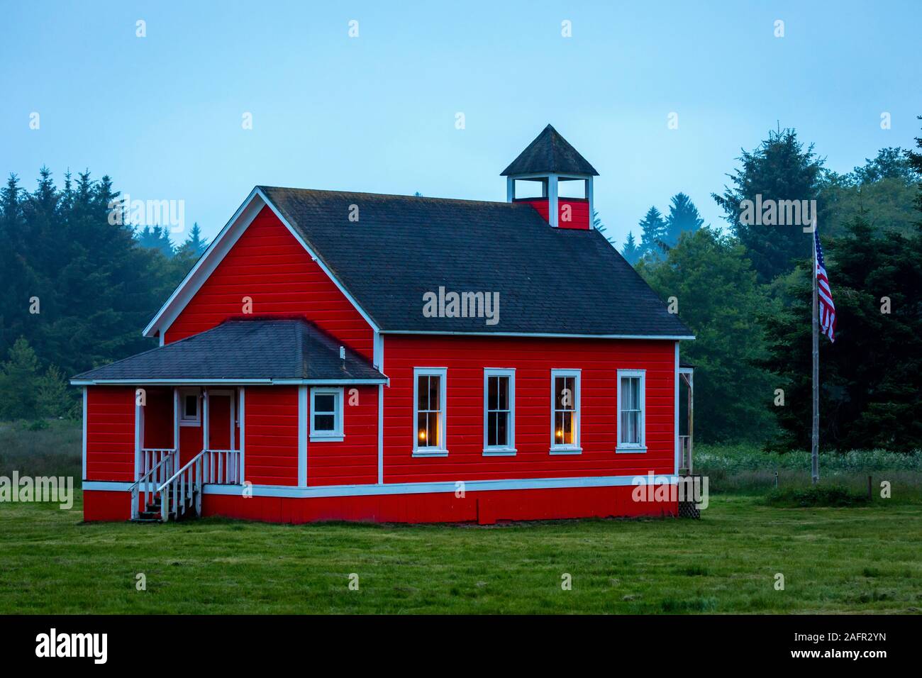 MAY 31, 2019, N CALIFORNIA, USA - Stone Lagoon one-room school house Northern California off Route 101 Stock Photo