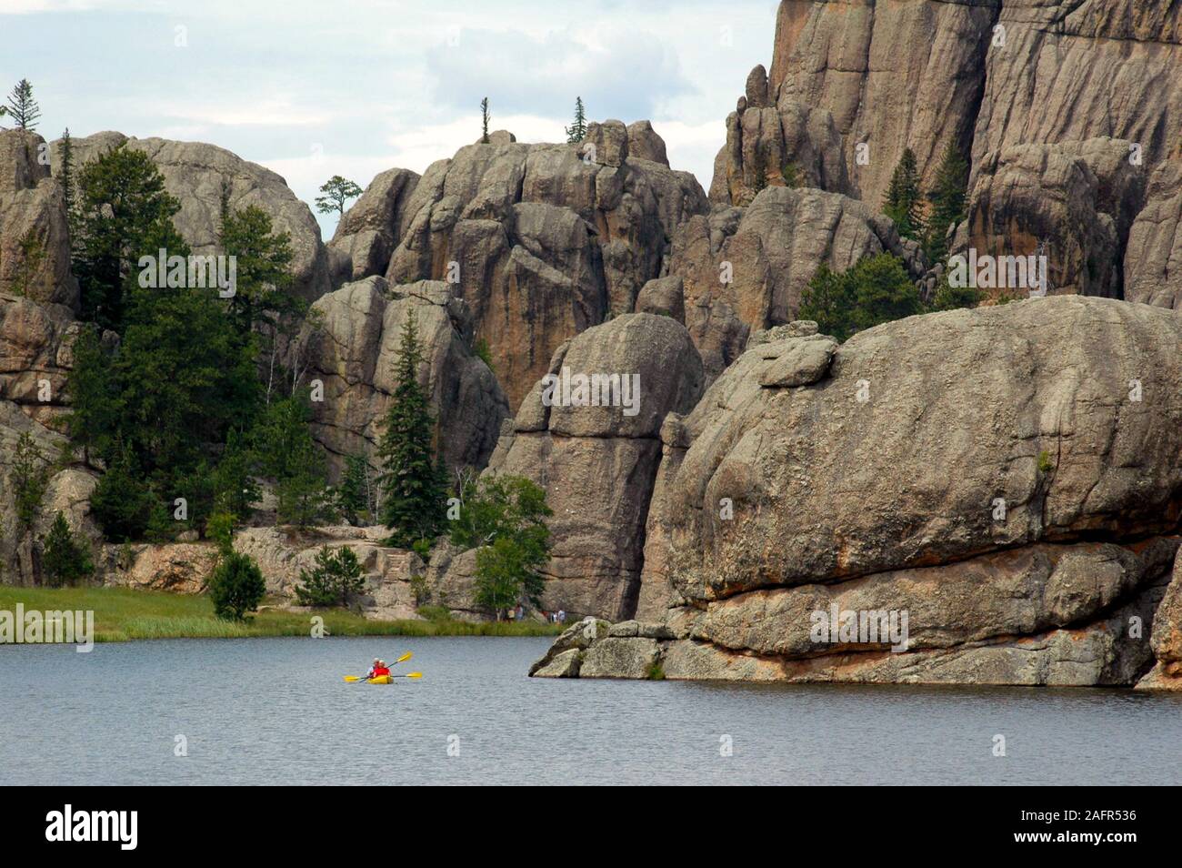 Kayak on Sylvan Lake Stock Photo Alamy