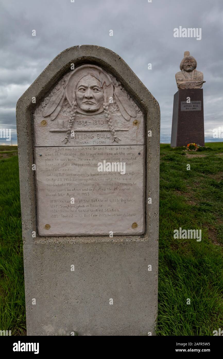 MAY 19, 2019, FORT YATES, North Dakota USA Burial Site of Sitting Bull, and memorial for