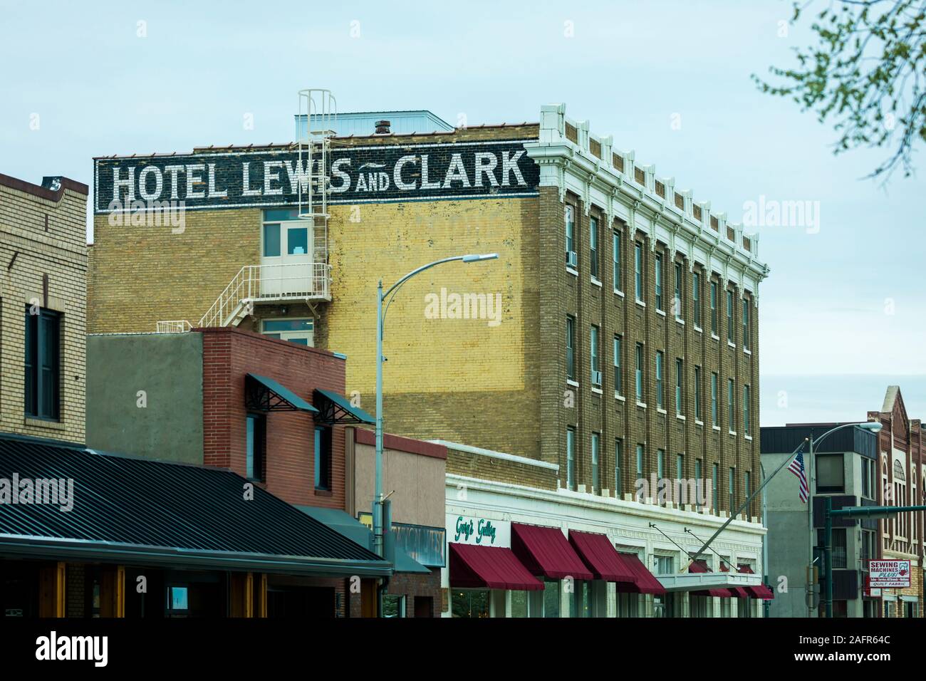 MAY 19 2019, MANDAN, NORTH DAKOTA, USA - Hotel Lewis and Clark, Mandan, North Dakota Stock Photo
