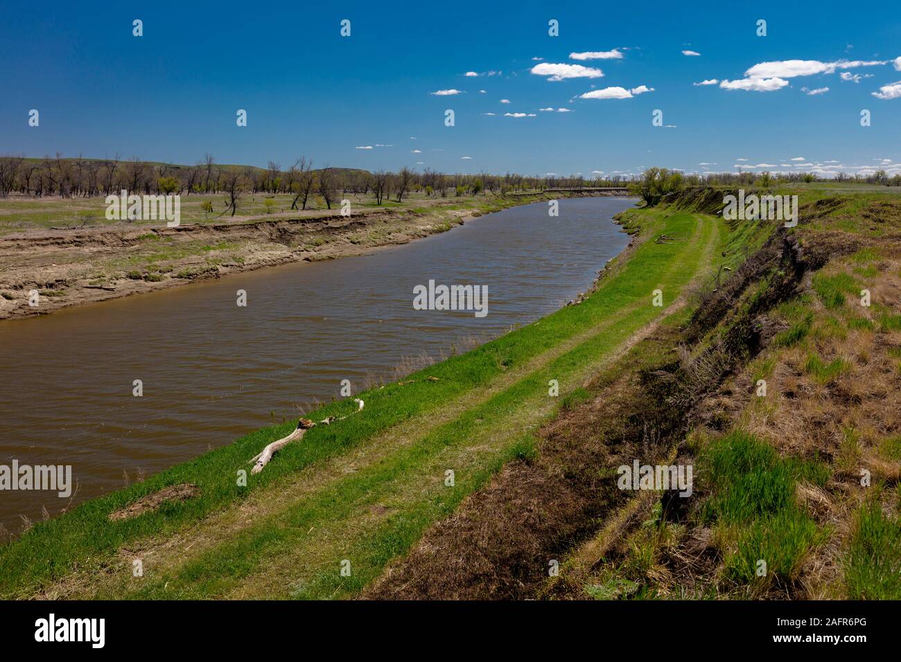 MAY 20, FORT MANDAN, NORTH DAKOTA, USA - Knife River Indian Village, the site where Sacagawea meets Lewis and Clark for their 1804-1806 expedition Stock Photo