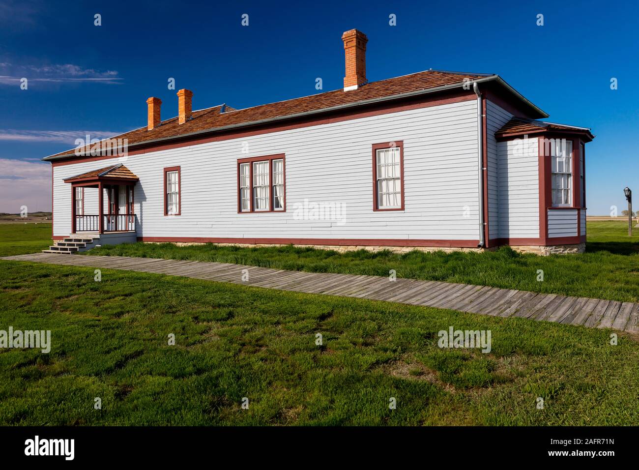 MAY 21 2019, FORT BUFORD, N DAKOTA, USA - Fort Buford Cemetery Site, 1866, confluence of the Missouri and Yellowstone River. Sitting Bull surrendered here Stock Photo