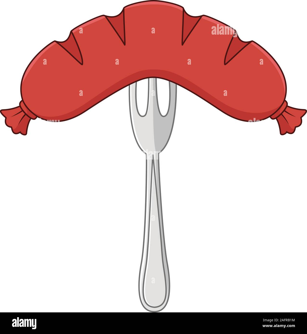 Cartoon sausage on a fork Stock Vector Image & Art Alamy