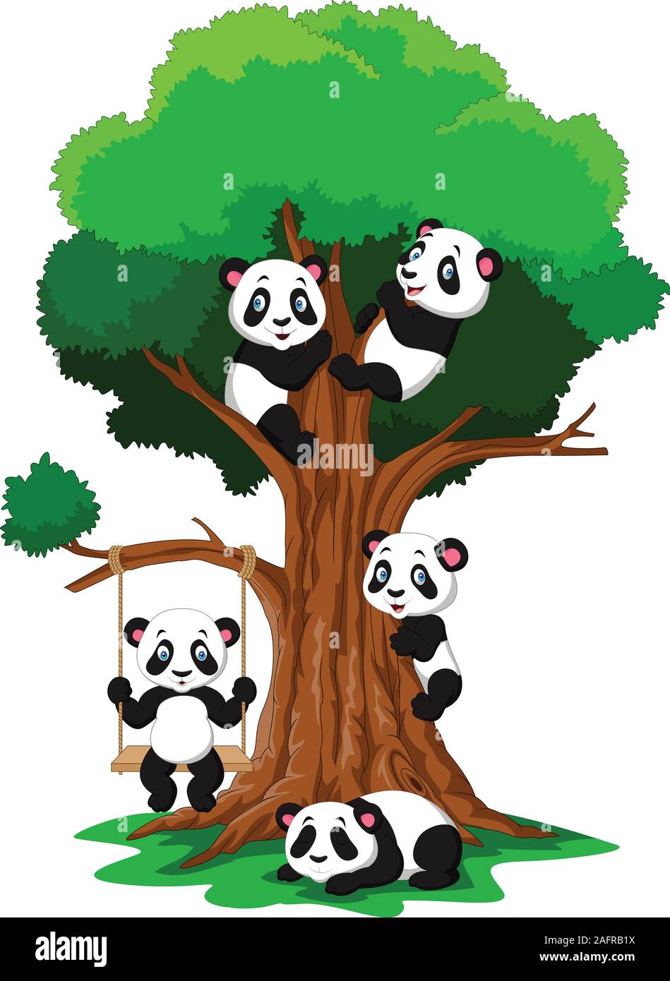 Cartoon Baby Panda Playing On A Tree Stock Vector Image Art Alamy Cartoon Baby Panda Playing On A Tree Stock Vector Image Art Alamy