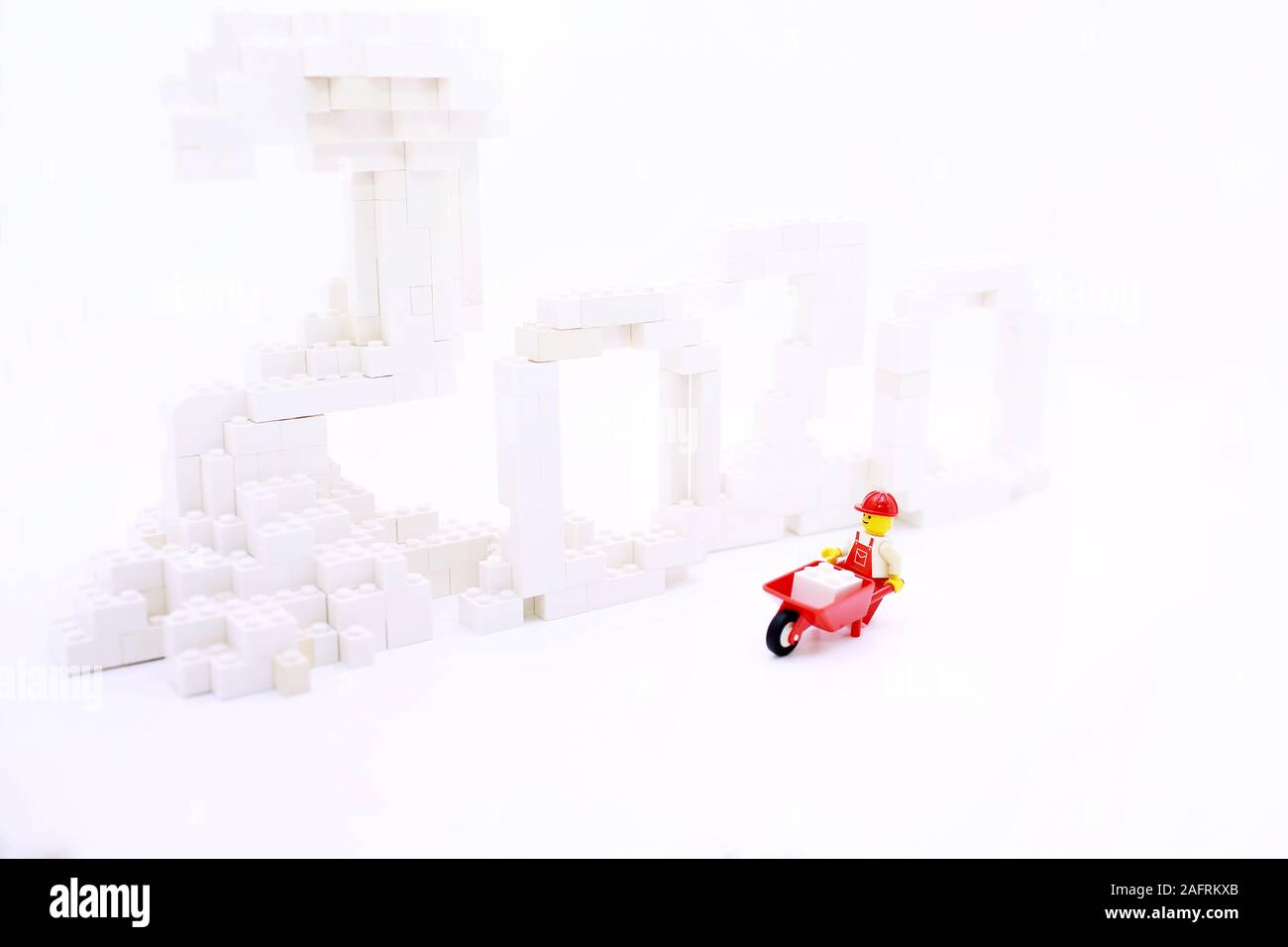 Hong Kong/China, May 25 2019: Studio shot of Lego people, combine from different set in Hong Kong.Legos are a popular line of plastic construction toy Stock Photo