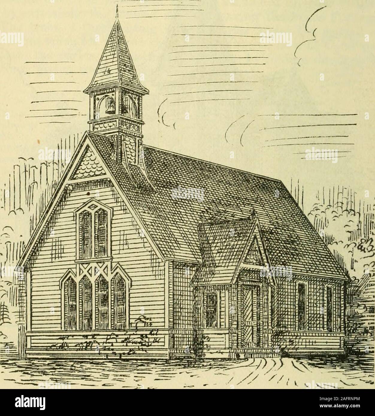 . Annual reports of the boards to the General Assembly. imensions outside, including chancel,tower, &c., are 5.7x87 feet; the audience room is 34x48 feet, and as shownby the section, the (eilini^ is in three ureas, 18 and 28 feet respectivelyabove the floor, and liriislied in Gothic panels of wood in the naturalgrain, having ornamental wood trusses between the windows in theangles formed by the walls. The walls of the lecture room are 12 feet,and those of the j^arlors over it lo feet; the former having folding doorsto the audience room, increasing the capacity from 200 to 350 seats; theparlor Stock Photo