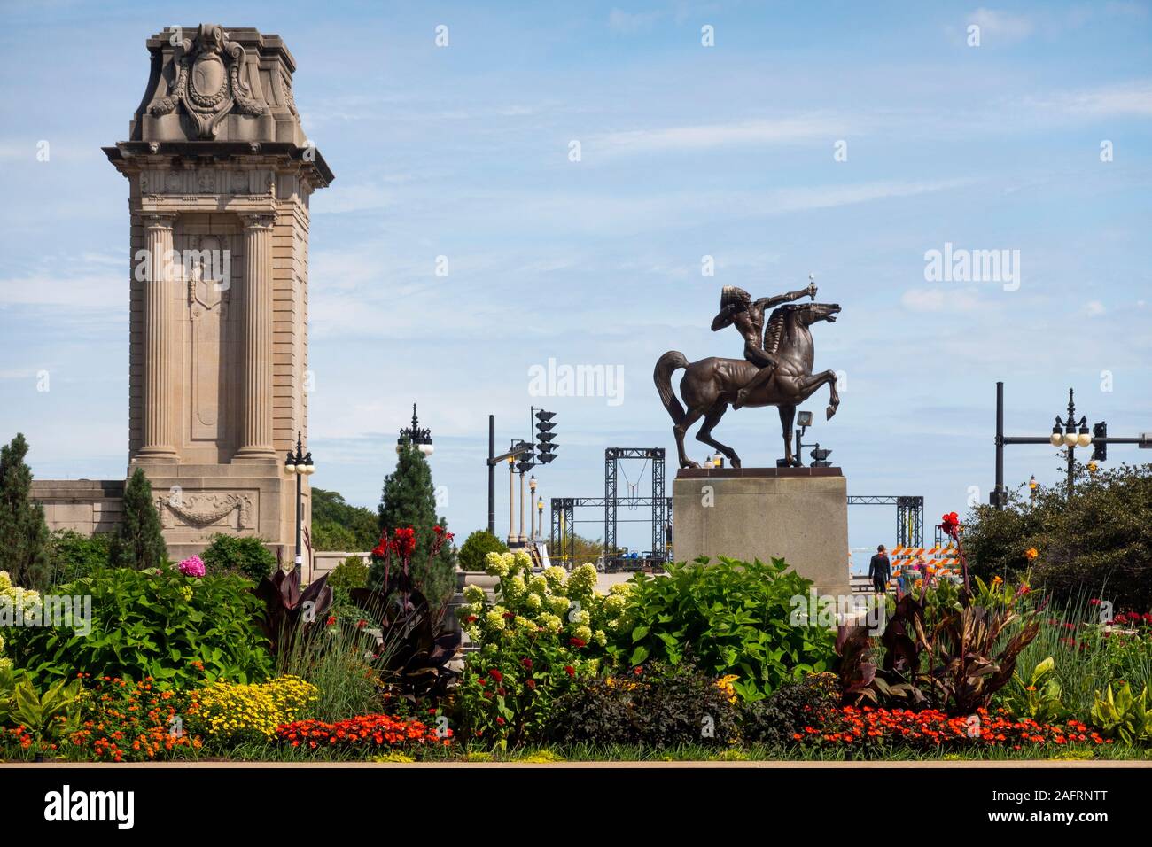 Bowman statue in Grant Park Chicago Illinois Stock Photo Alamy