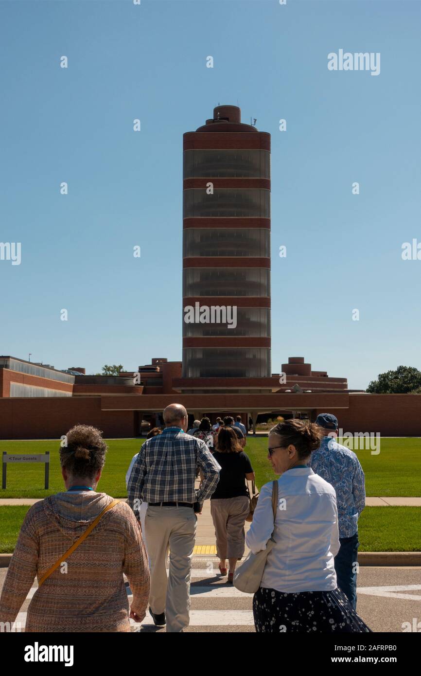 SC Johnson research tower by Frank Lloyd Wright in Racine Wisconsin Stock Photo