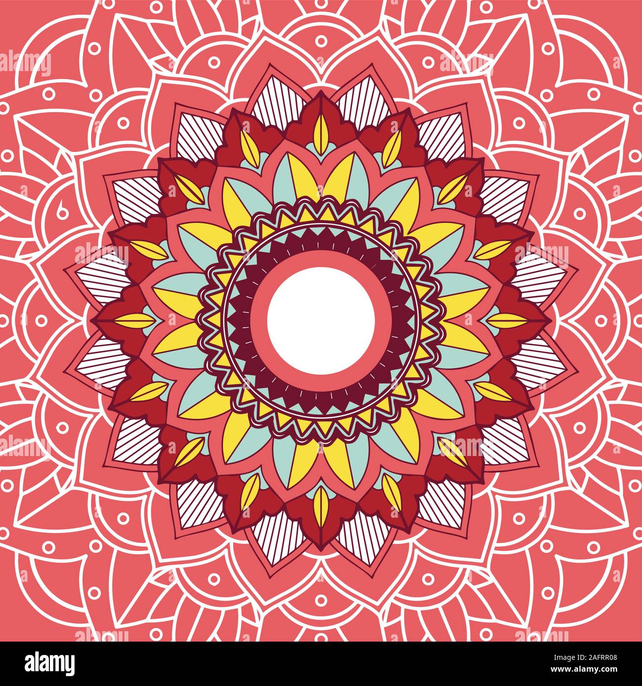 Mandala patterns on red background illustration Stock Vector Image ...