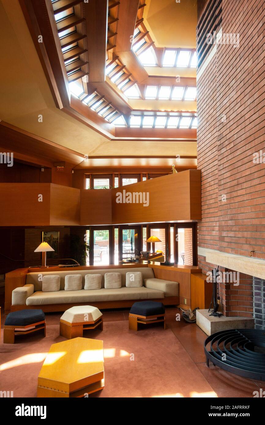 Wingspread house by Frank Lloyd Wright in Racine Wisconsin Stock Photo
