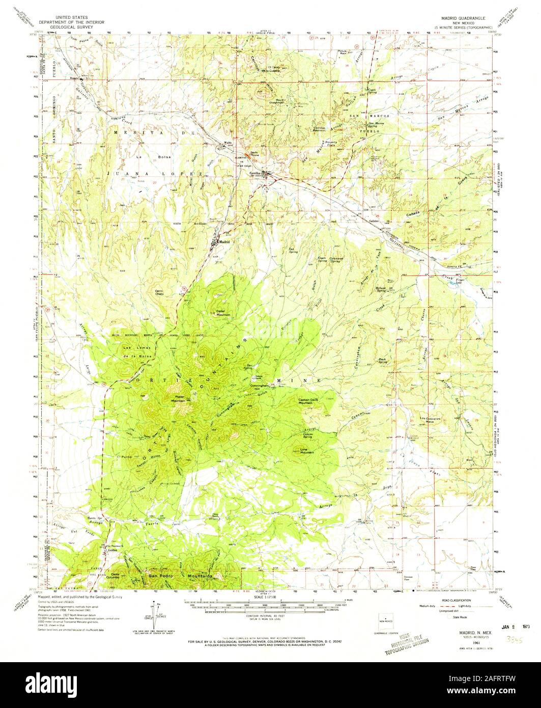 Madrid New Mexico Map Madrid New Mexico Map Hi-Res Stock Photography And Images - Alamy
