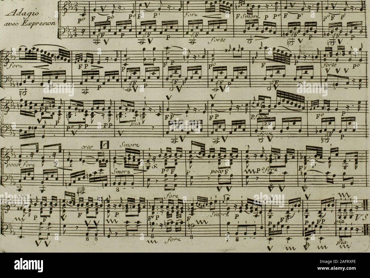 . Andante du celébré Haydn : arrangé pour la harpe avec accompagnement de violon ad libitum. do/ttj/n/doeJ, etun cordon deaqye rUr led vtbratunta ? ixxmrmuJ daru l-14caderrue a entrndtt ten dece moui pbid/euro mo/vcamr compooed parAfXmntpltoltiLT darw le deddem el dedevelopper leo arantayeo de ceo addidorid .JUadarne Aruinpttolft. led eaeeittoitecxiVed accompaon.t.a latotd avec le v/olon etaoee aon nouveau Piano-forte Centre baiTe yui ee tor/die avec lepned, on conn, Adyartd le 22.Novembrc rj8j ? LE Ml*DE CONDORCET 43oiti3 / ine V AI^TATT 77cyeth daces Suj7ies &Zc az&gt;e& JSxpresion. VW VW 4 Stock Photo