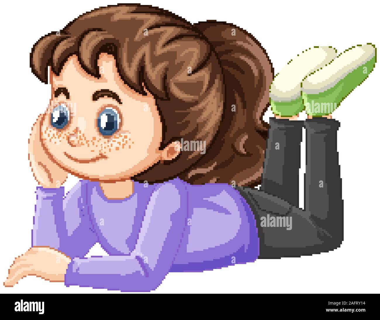Happy girl on isolated background illustration Stock Vector Image & Art ...