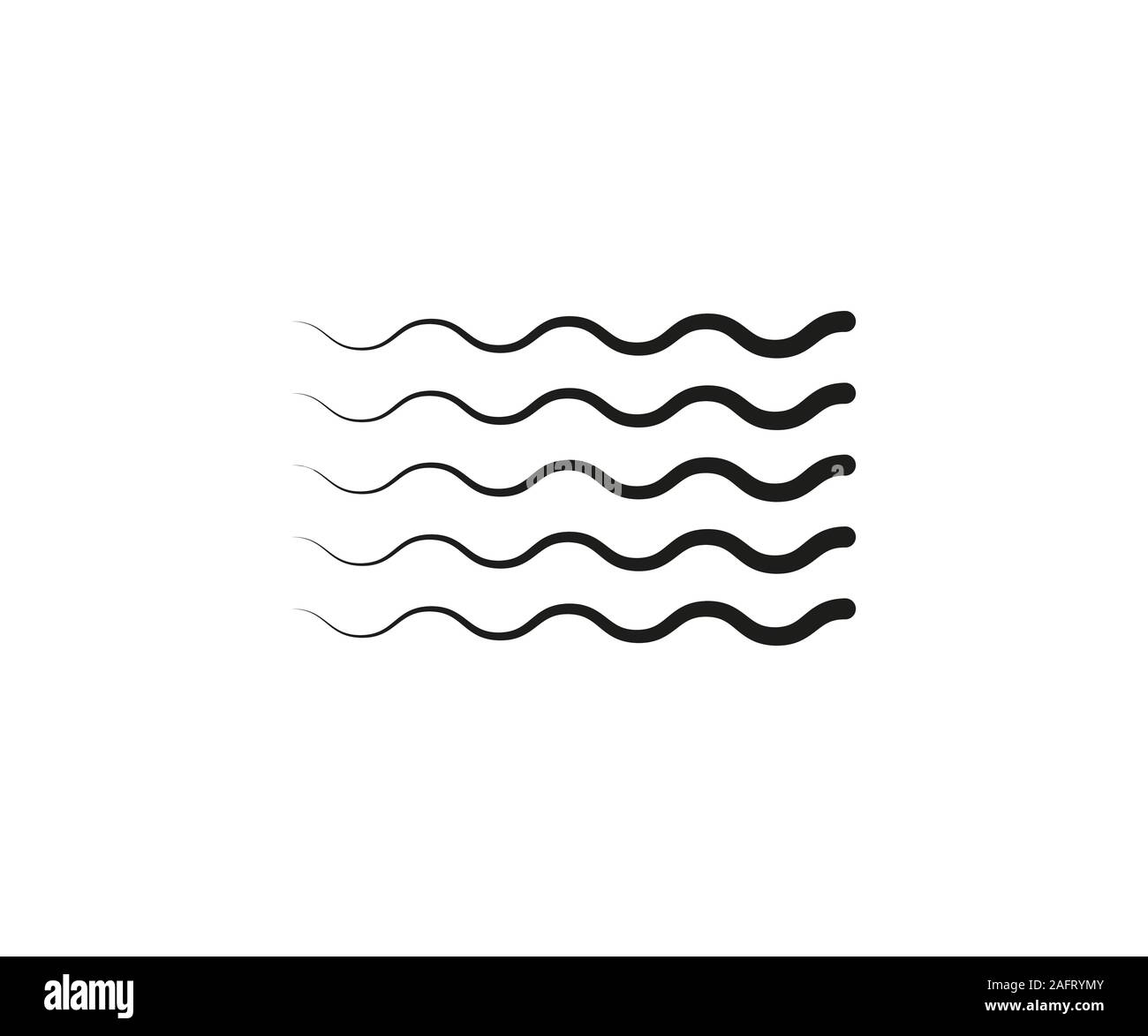 Wave icon on white background. Vector illustrations. Flat design Stock ...