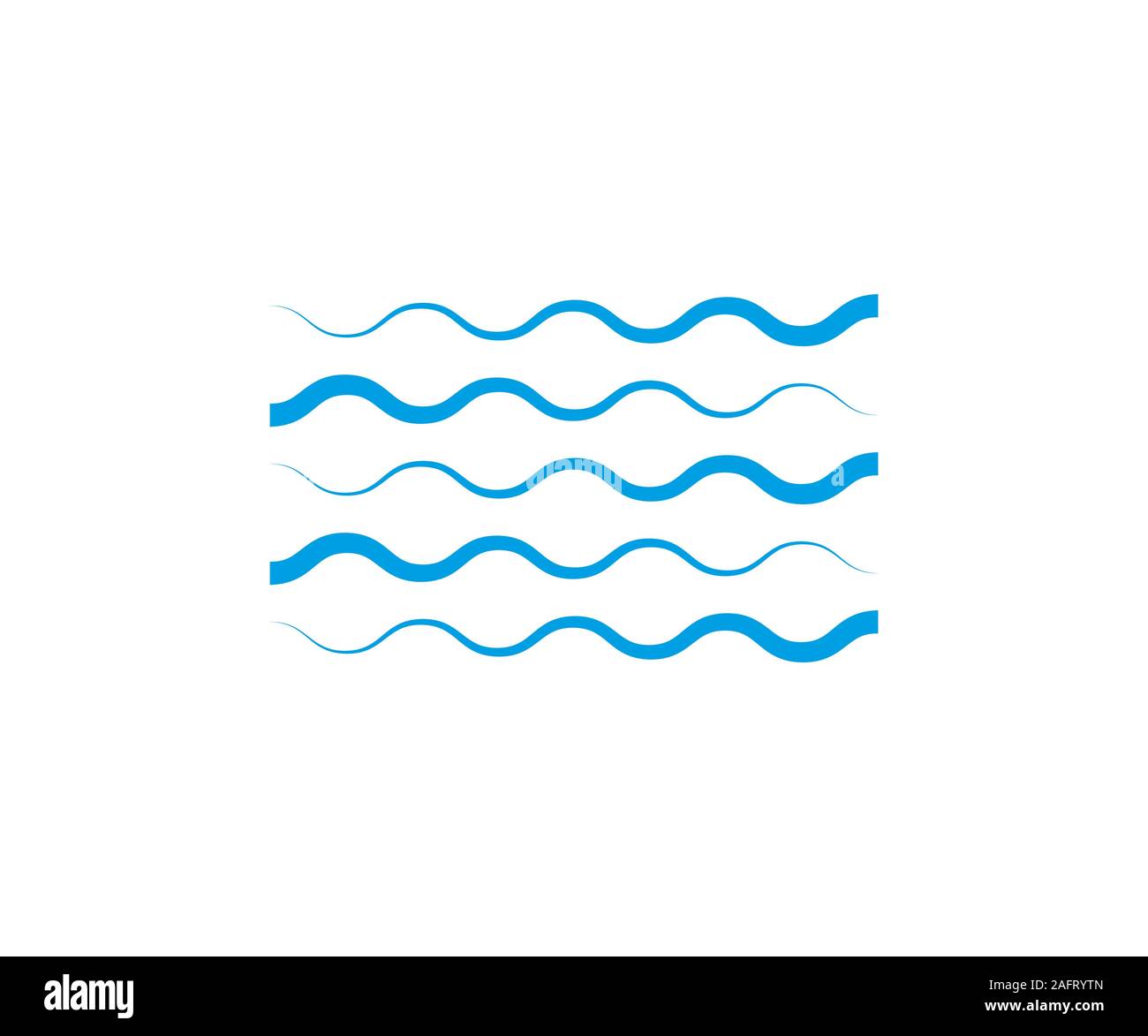 Wave icon on white background. Vector illustrations. Flat design. Stock Vector