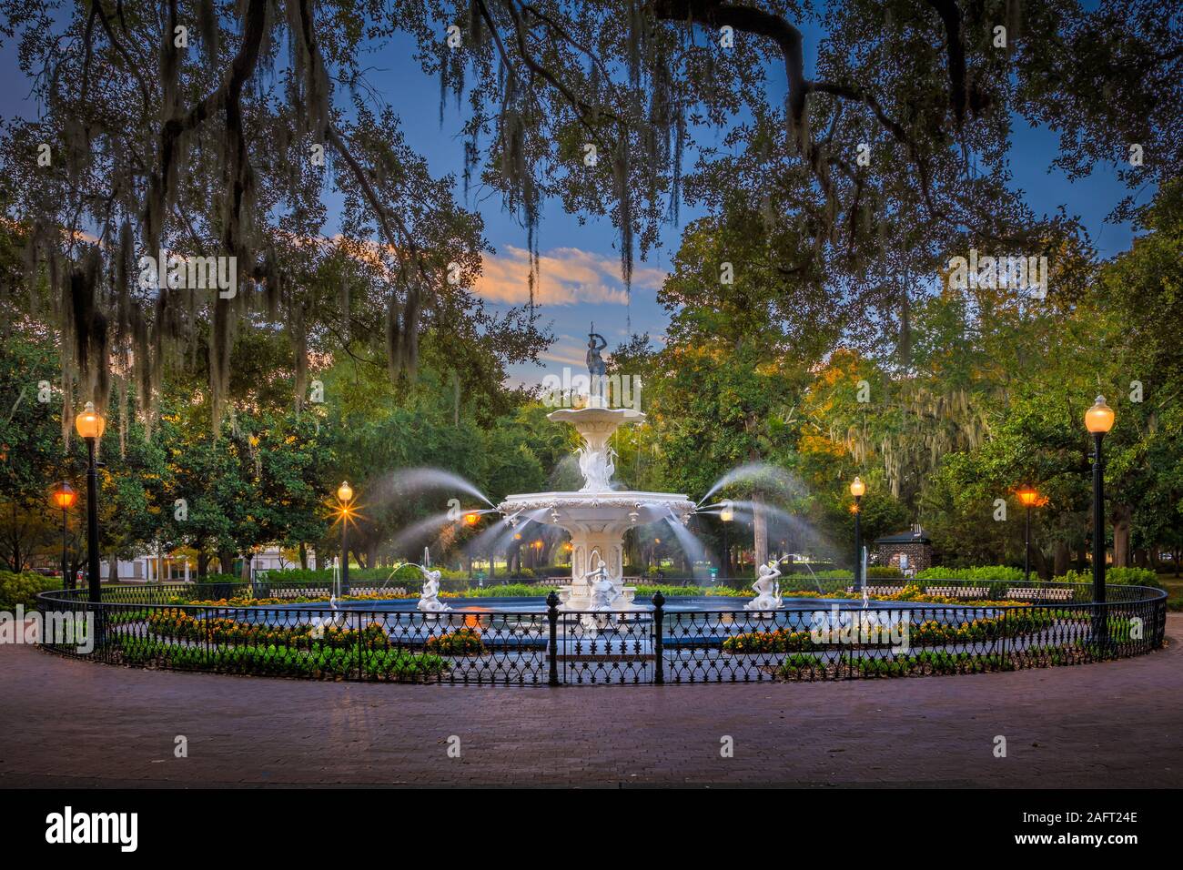 Forsyth Park is a large city park that occupies 30 acres in the