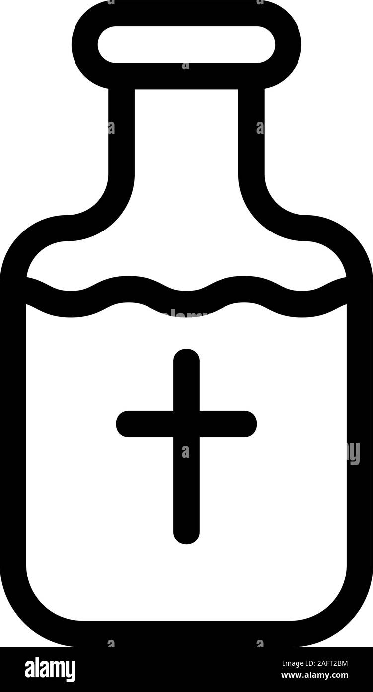 Holy water icon vector. Isolated contour symbol illustration Stock