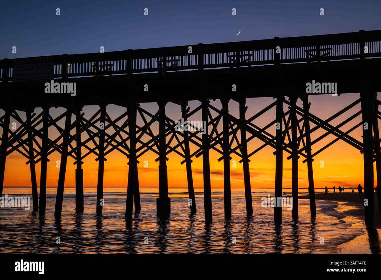 Folly Beach near Charleston, the oldest and largest city in the U.S. state of South Carolina, known for its large role in the American slave trade. Stock Photo