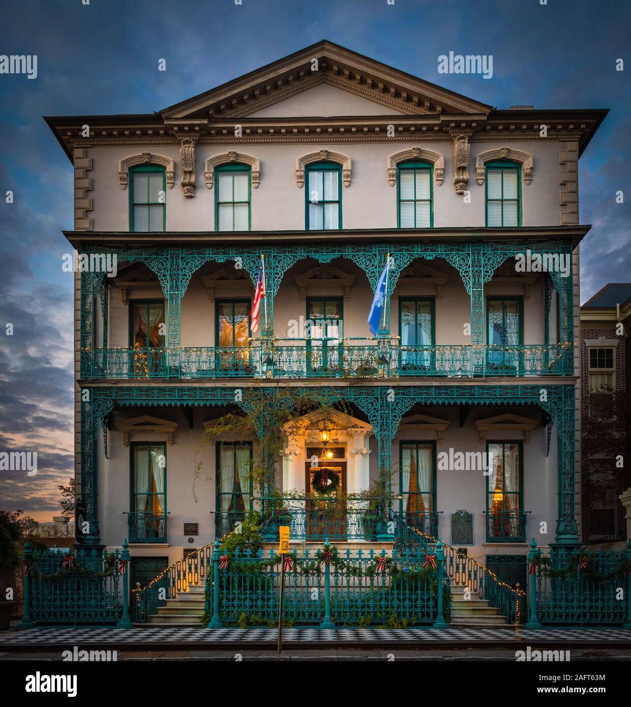 The Governor John Rutledge House is a historic house in Charleston, South Carolina. Completed in 1763 by an unknown architect, it was the home of John Stock Photo