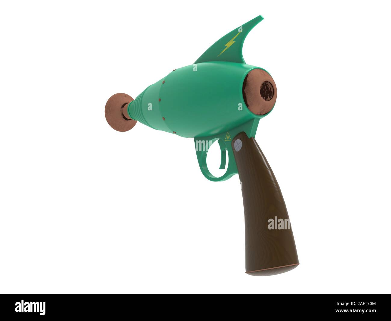 toy ray gun on solid background blaster pistol laser retro gun render 3d  illustration Stock Photo - Alamy