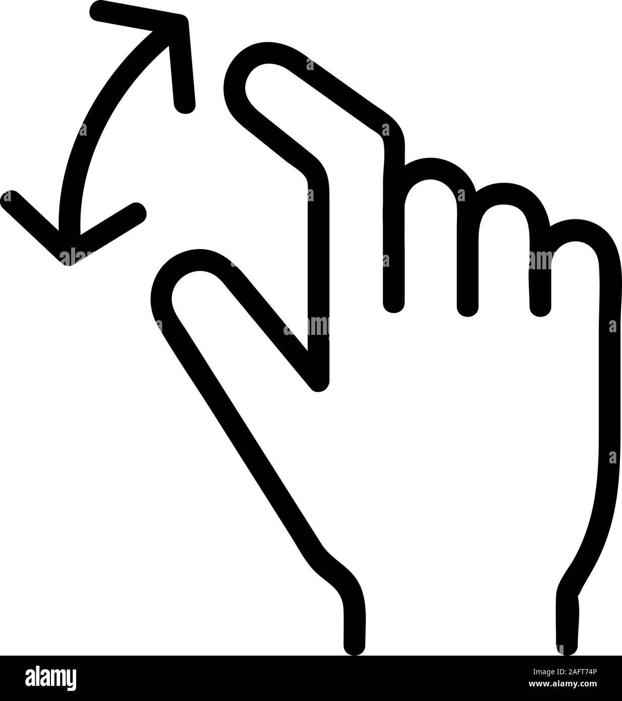 control on the touchscreen icon vector. Isolated contour symbol ...