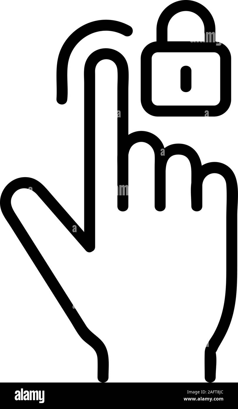 control on the touchscreen icon vector. Isolated contour symbol illustration Stock Vector