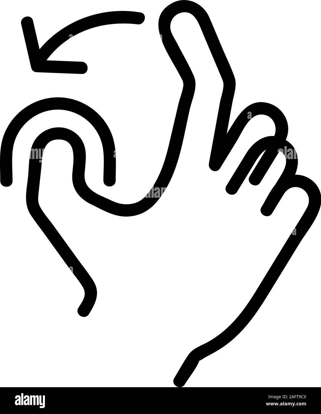 control on the touchscreen icon vector. Isolated contour symbol ...