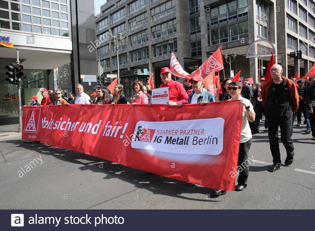 May day protests by left wing groups in Berlin Stock Photo