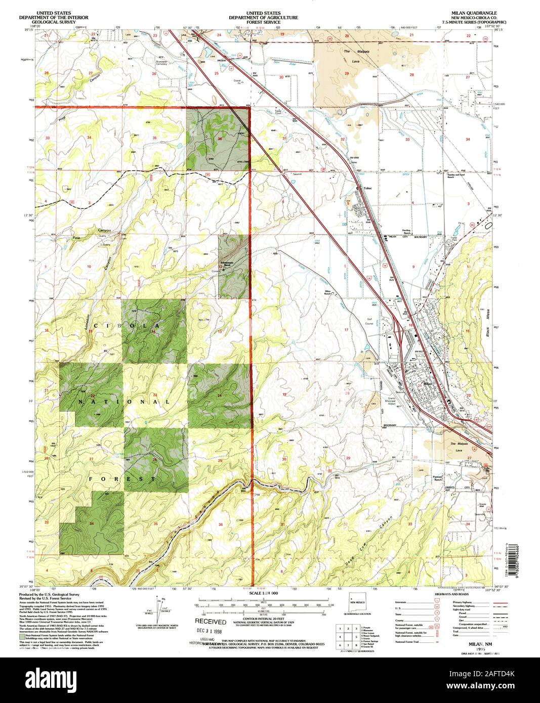 Map of milan new mexico Cut Out Stock Images & Pictures Alamy