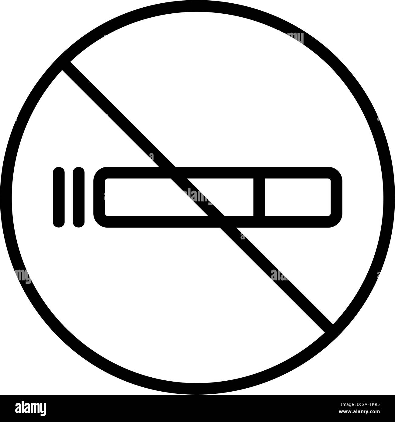 Smoking is forbidden icon vector. Isolated contour symbol illustration Stock Vector