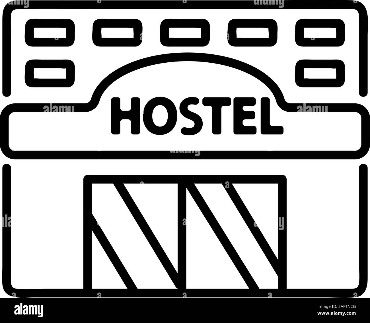 The building of the hostel is an icon vector. Isolated contour symbol illustration Stock Vector
