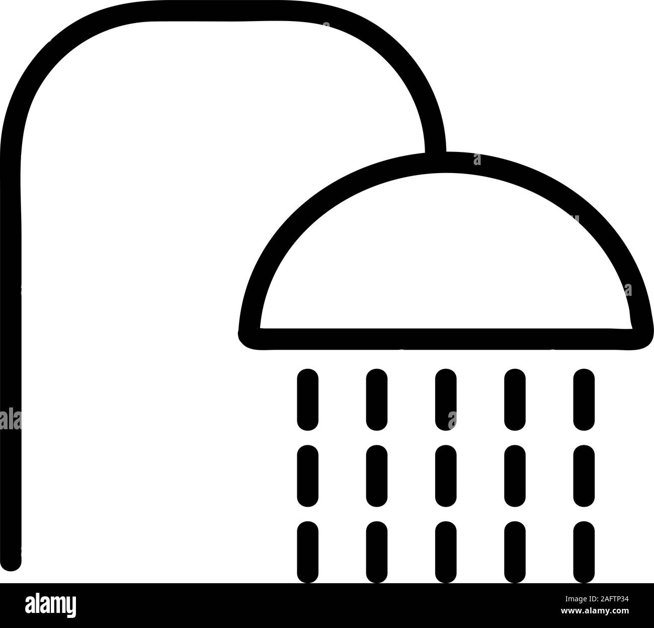 Shower in the bathroom icon vector. Isolated contour symbol