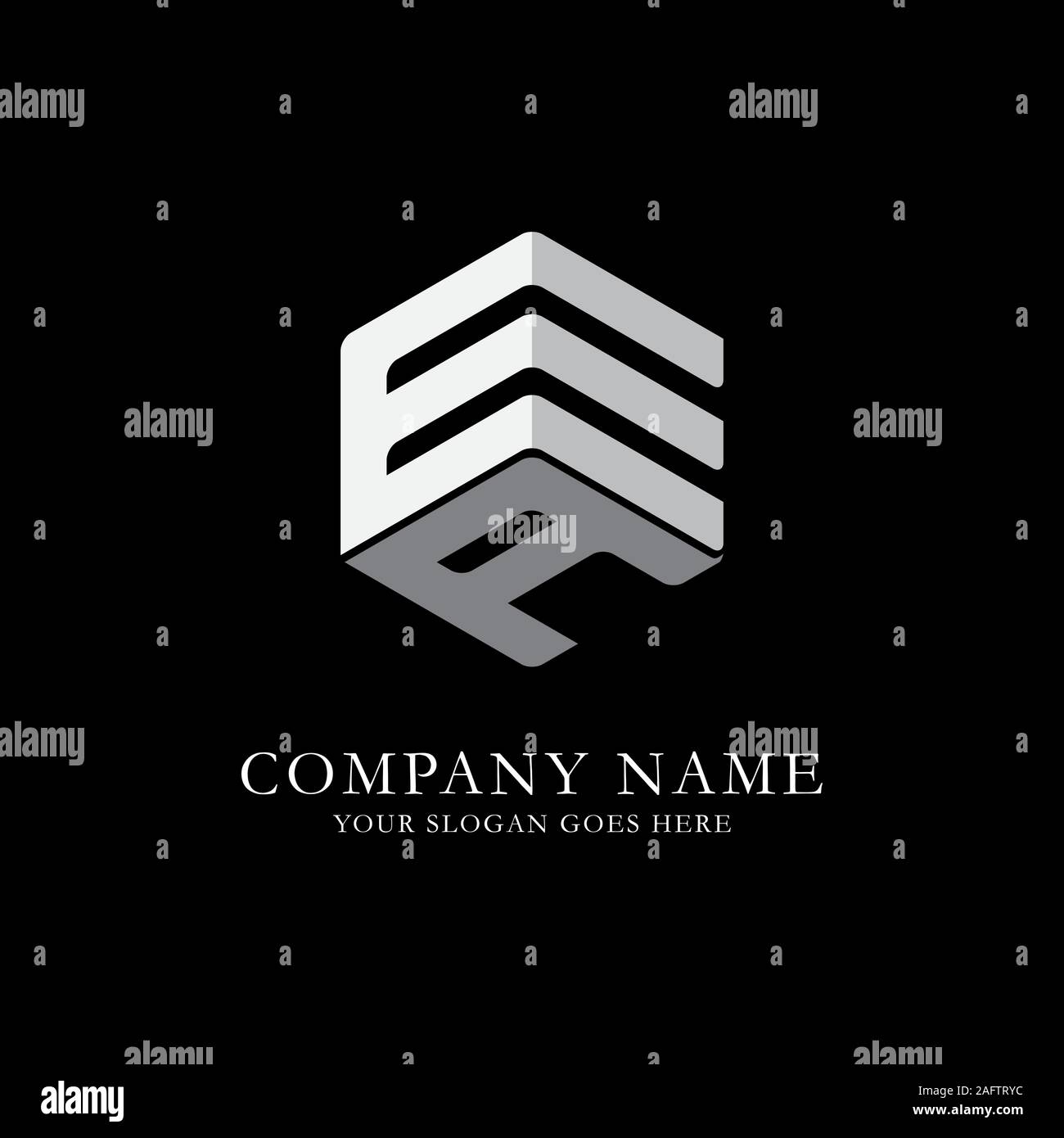 EA initial letter Logo Inspiration, E and A combination logo vector with hexagonal idea Stock Vector