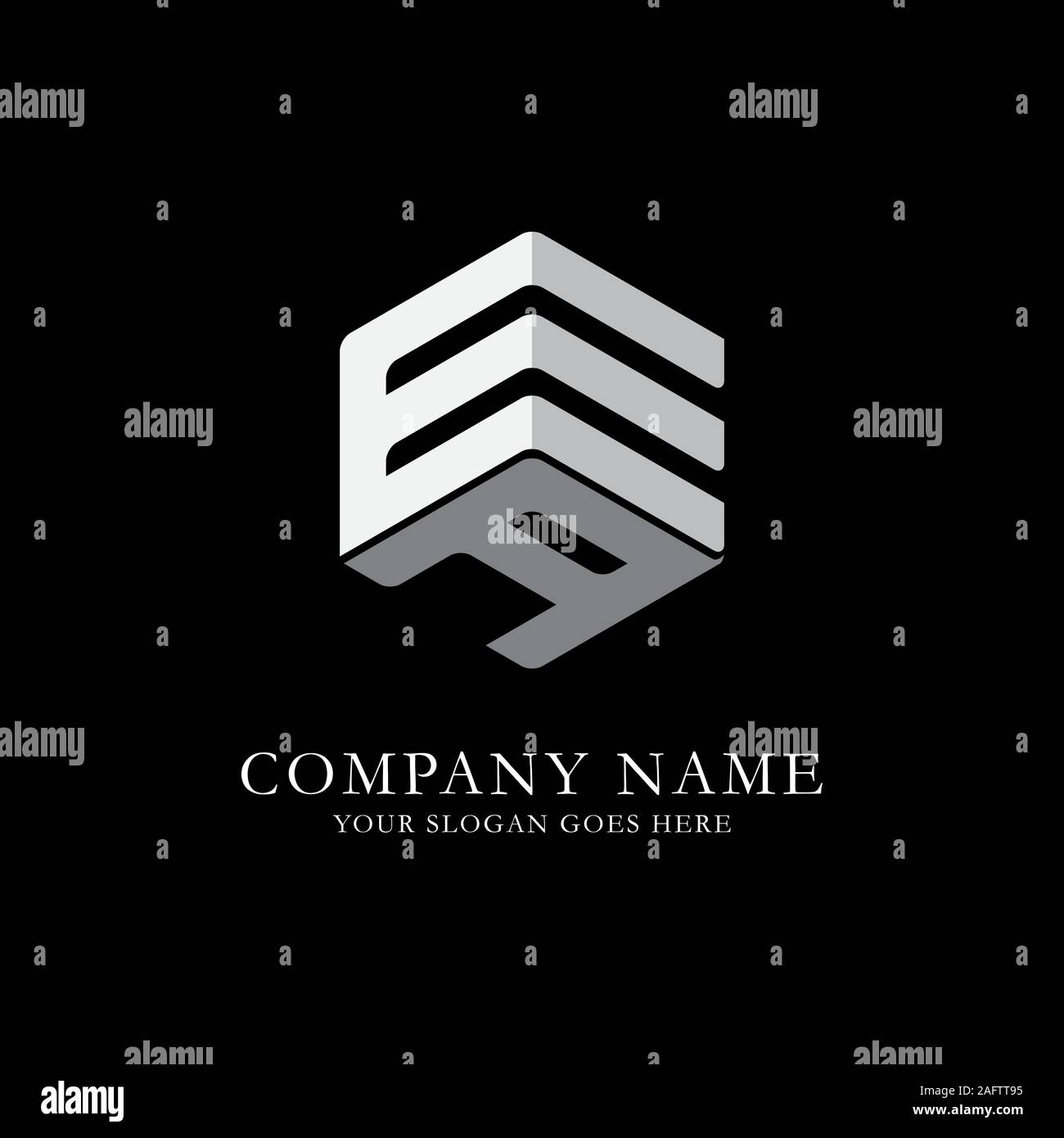 EA initial letter Logo Inspiration, E and A combination logo vector with hexagonal idea Stock Vector