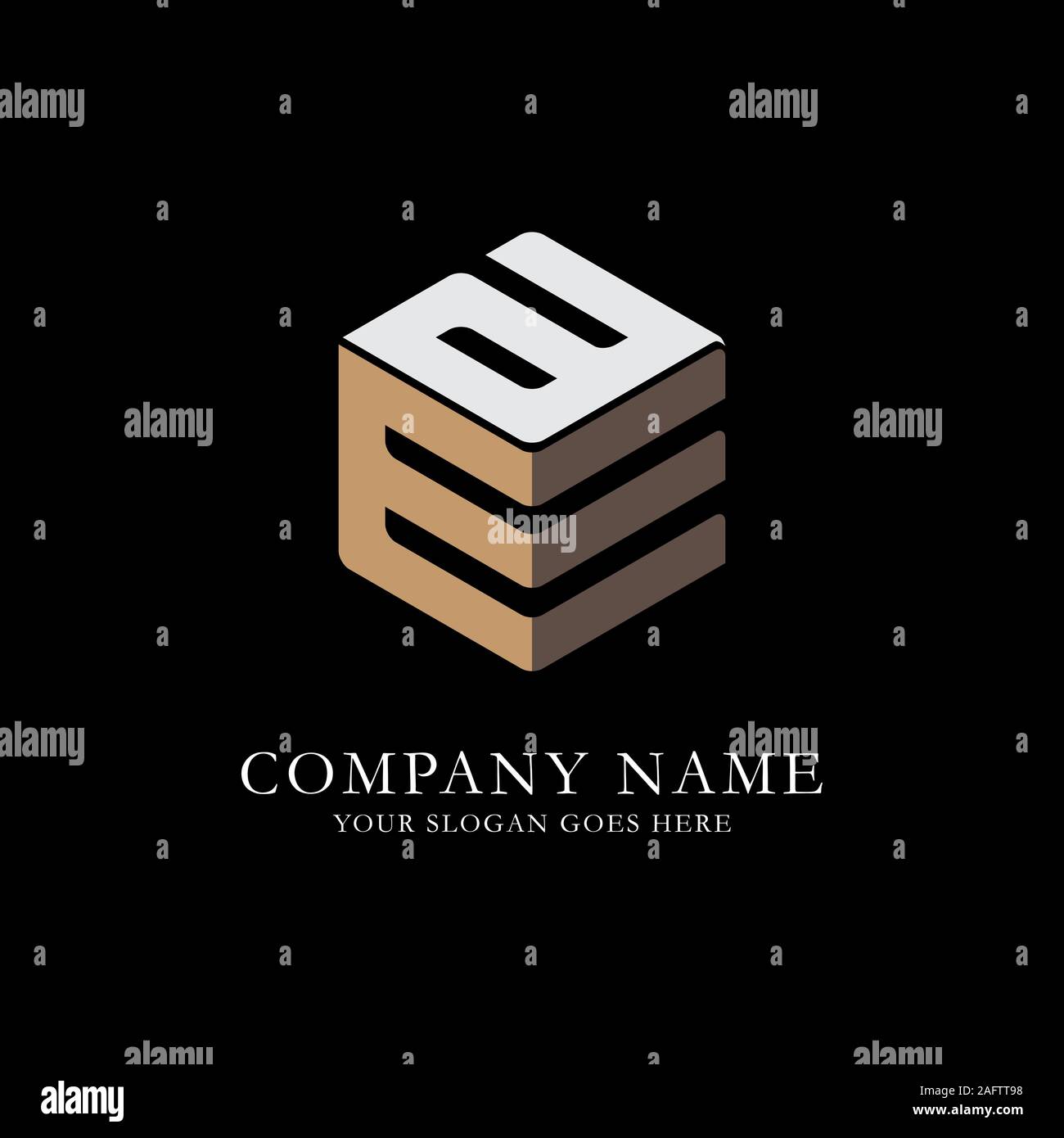 EA initial letter Logo Inspiration, E and A combination logo vector with hexagonal idea Stock Vector